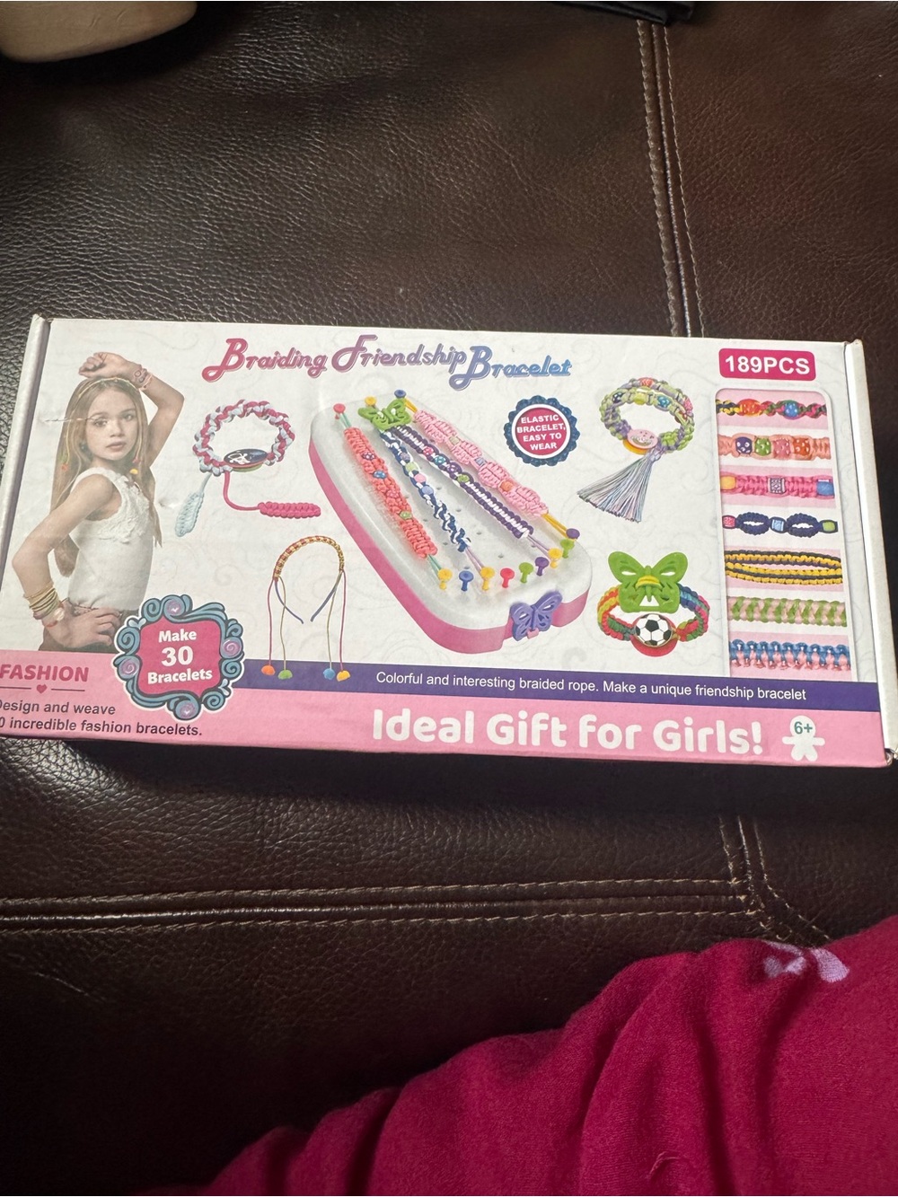 Braiding Friendship Bracelet Kit for Kids - Pink